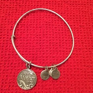 Shiny silver Alex and Ani Like a Mother bracelet